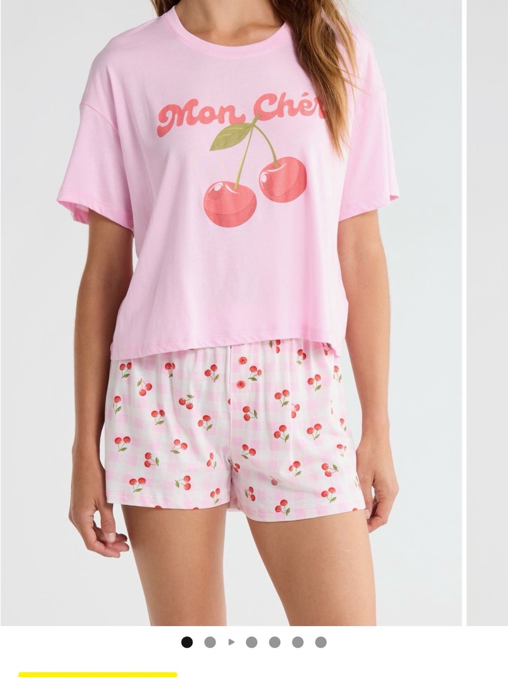 PJ Salvage Pink 'Mon Chéri' Cherry Short Sleep Set